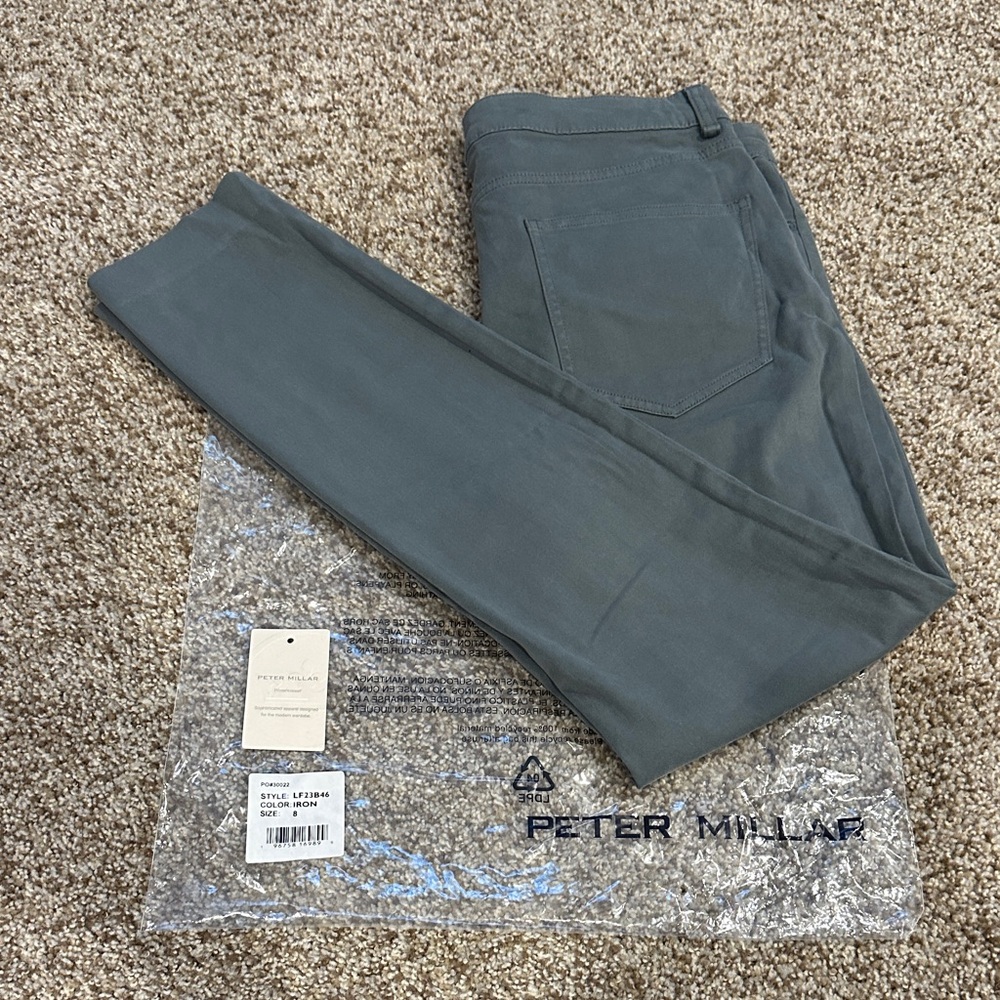 Peter Millar Gray Slim Trousers